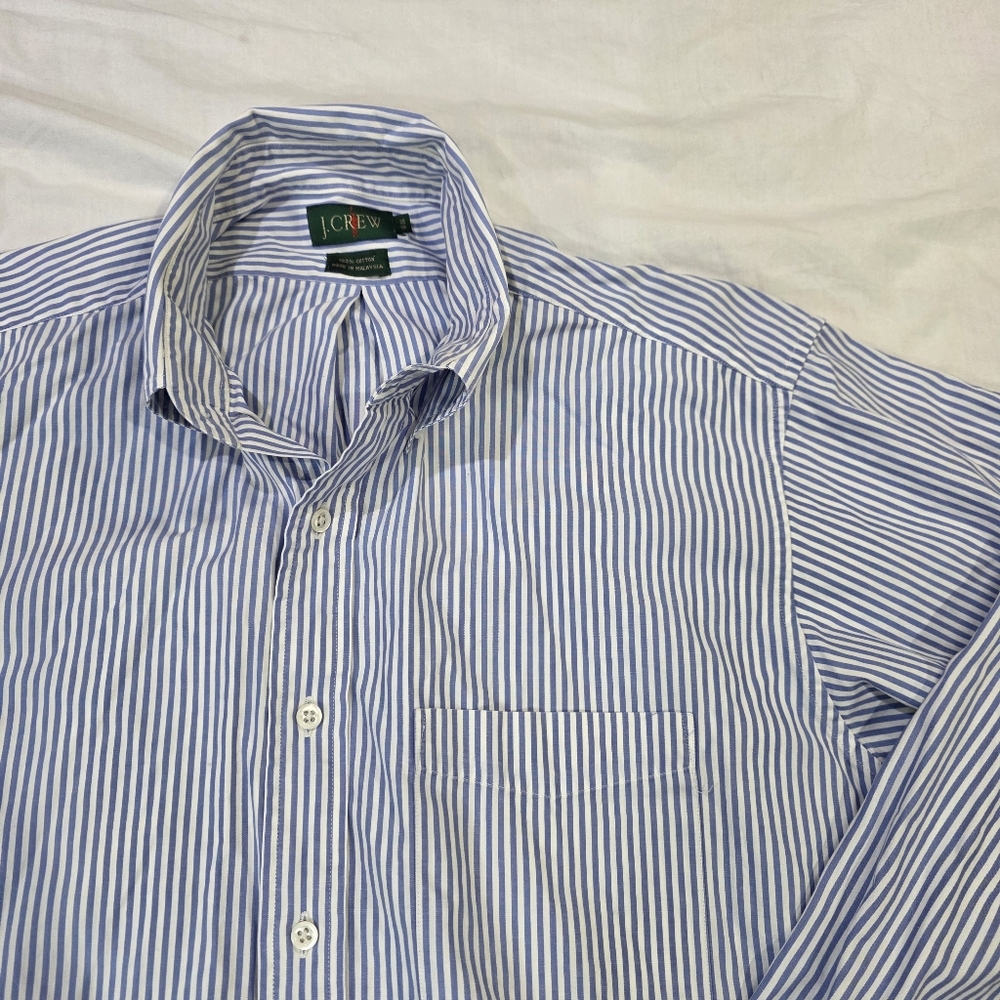 Vintage J Crew Oarsman 100% Cotton  Striped Long Sleeve Button Down Shirt. 16-36
